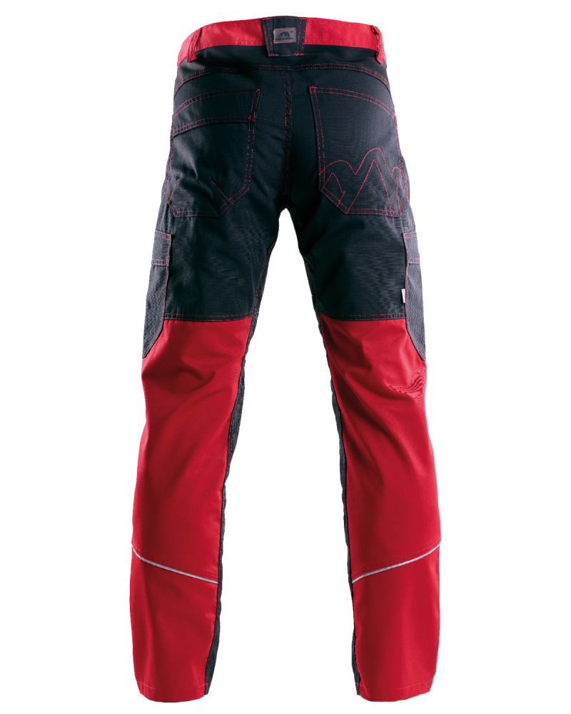 Spodnie robocze 5507 V-WORK, czarno-bordowe — tył spodni