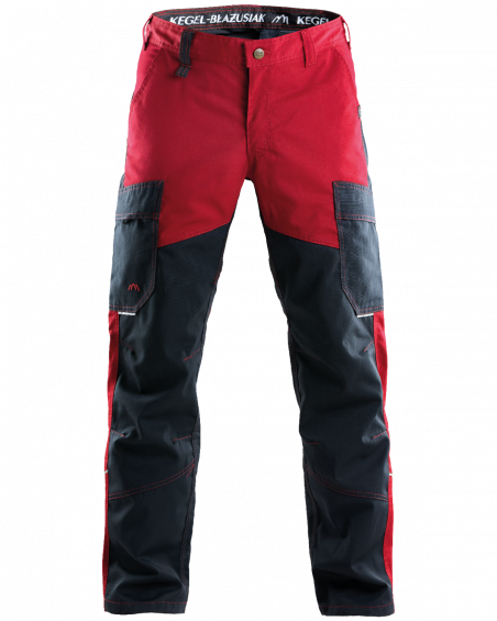 Spodnie robocze 5507 V-WORK, czarno-bordowe — przód spodni