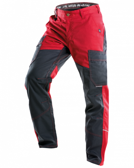 Spodnie robocze 5507 V-WORK, czarno-bordowe — lewy bok spodni