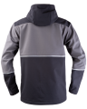 work softshell jacket with hood, grey-black - back