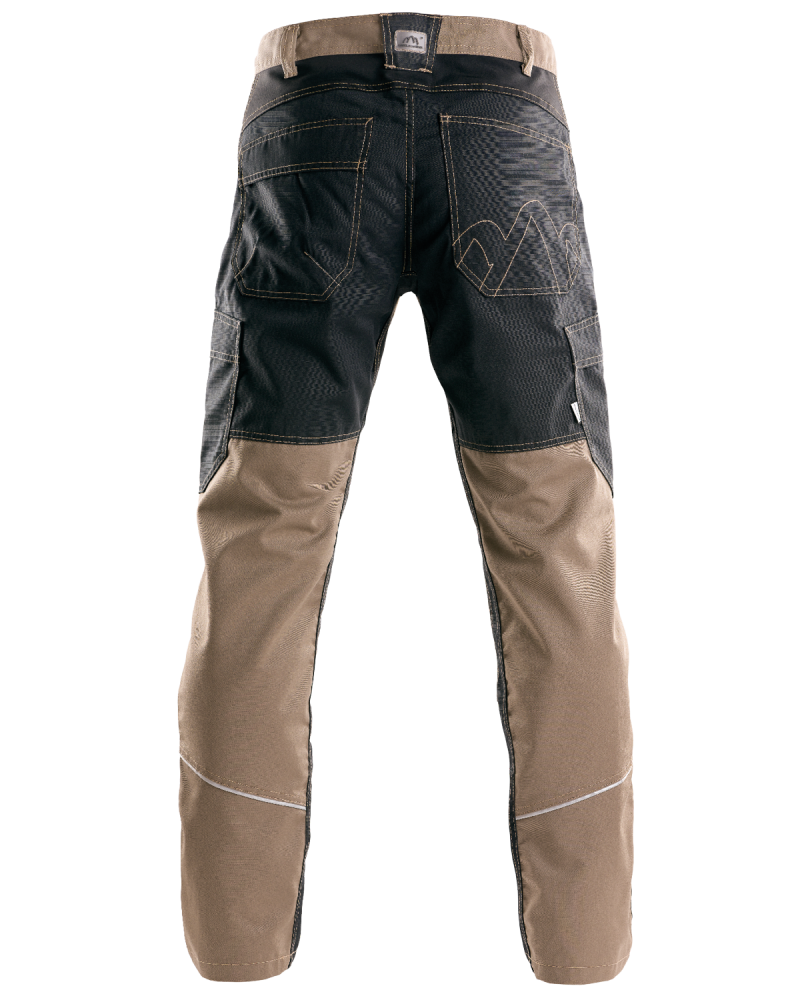 Spodnie robocze 5507 V-WORK, czarno-brązowe — tył spodni