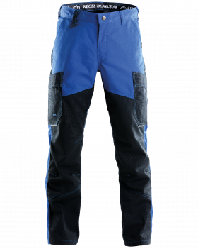 Spodnie robocze 5507 V-WORK, czarno-niebieskie — przód spodni