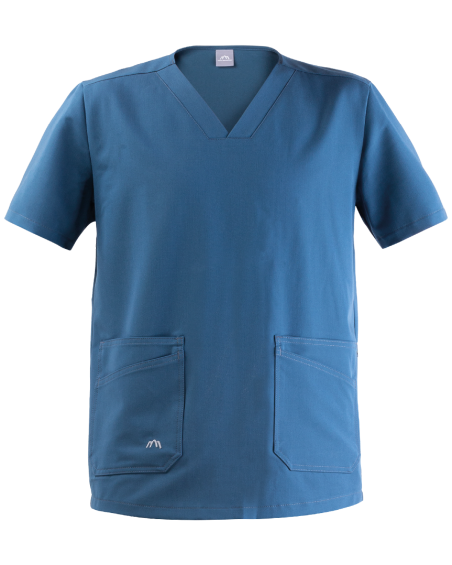 309V Men's Medical Tunic Top (Light Blue) - front