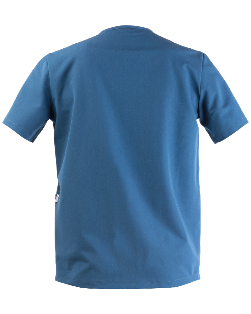 309V Men's Medical Tunic Top (Light Blue) - back