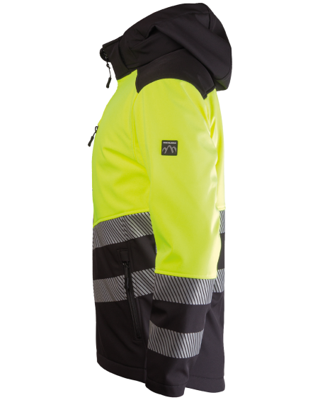 114V-WORK Safety Softshell Jacket (Hi-Vis Yellow/Black) - left side