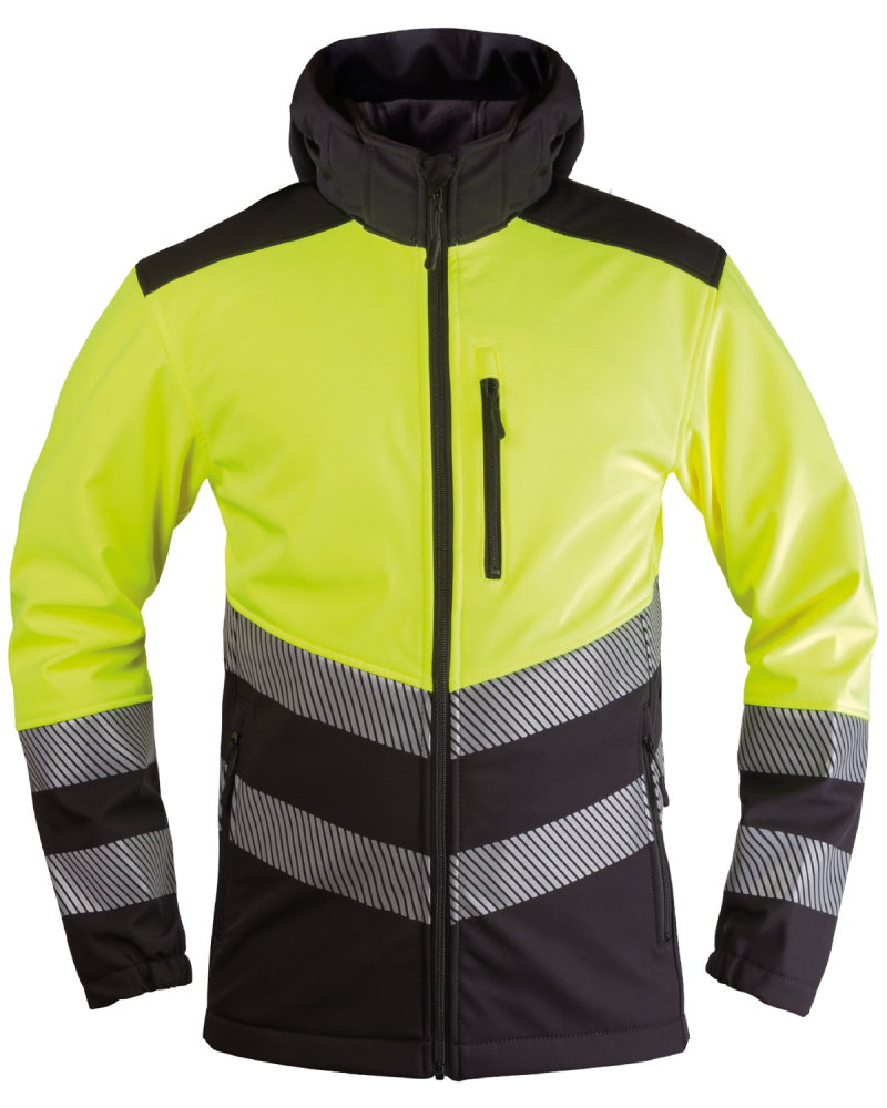 114V-WORK Safety Softshell Jacket (Hi-Vis Yellow/Black) - front