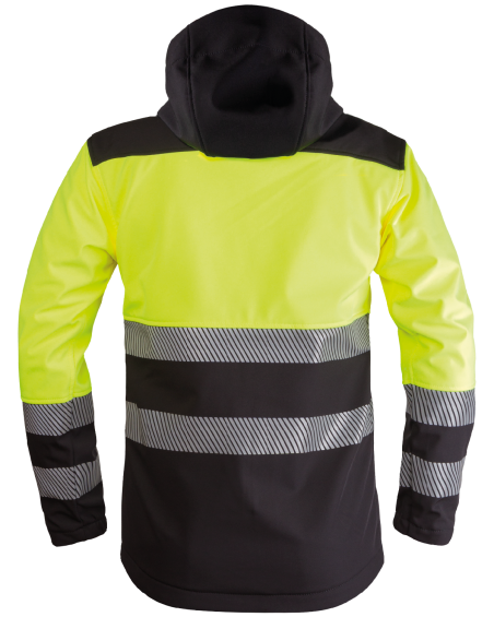 114V-WORK Safety Softshell Jacket (Hi-Vis Yellow/Black) - back