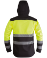 114V-WORK Safety Softshell Jacket Hooded  (Hi-Vis Yellow/Black) - back