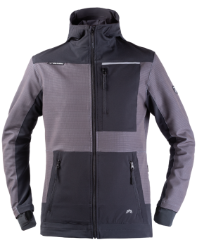 303V STRETCH Hooded Work Jacket (grey-black) - Front