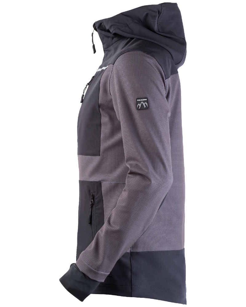 303V STRETCH Hooded Work Jacket (grey-black) - Side