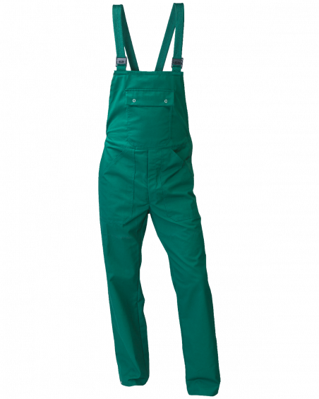 Ogrodniczki robocze 6015, zielone - przód spodni