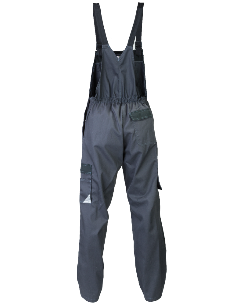 Ogrodniczki robocze WORK grafitowo-czarne - tył spodni