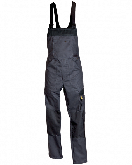 Ogrodniczki robocze WORK grafitowo-czarne - przód spodni