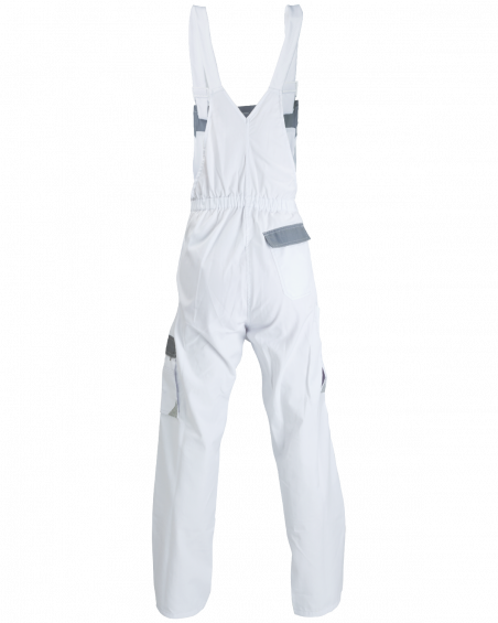 Ogrodniczki robocze WORK biało-szare - tył spodni