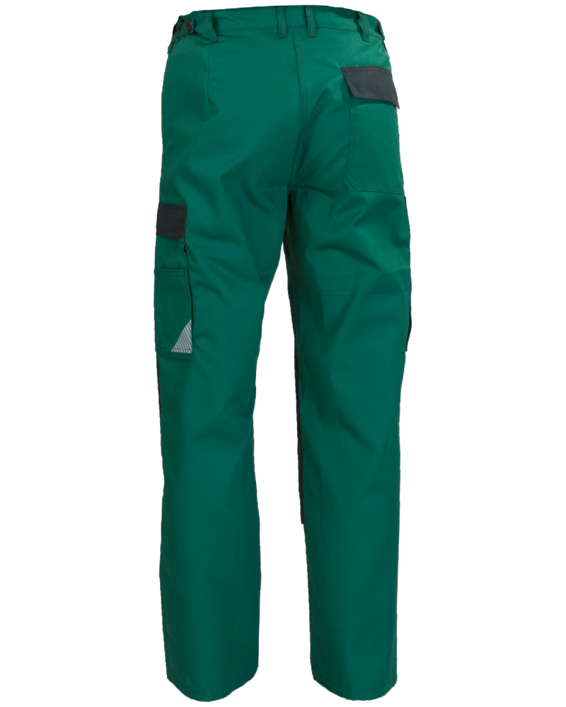 Spodnie robocze WORK, zielono-czarne - tył spodni
