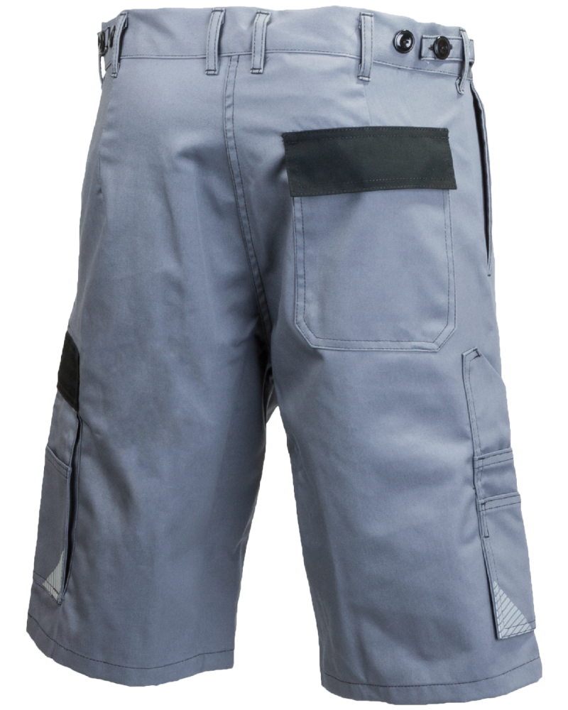 Krótkie spodenki robocze WORK, szaro-czarne - tył spodni