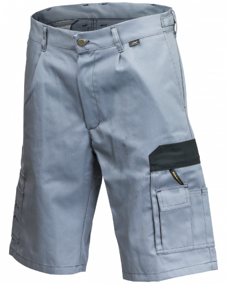 Krótkie spodenki robocze WORK, szaro-czarne - przód spodni