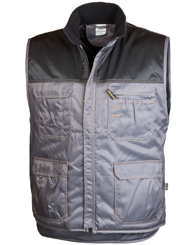 Kamizelka ocieplana Expert, szaro-czarna - przód kamizelki