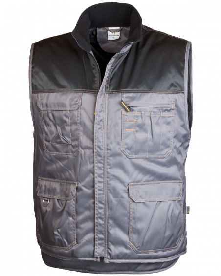 Kamizelka ocieplana Expert, szaro-czarna - przód kamizelki