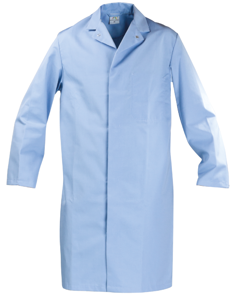 Fartuch Męski HACCP 4089, błękitny - przód fartucha