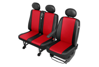 Pokrowce samochodowe Practic Duo 2+1 czerwone