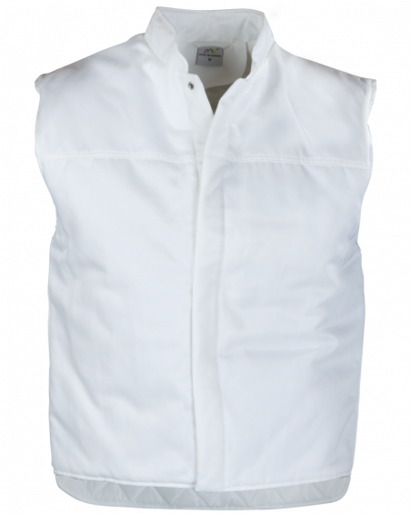 Kamizelka ocieplana HACCP, biała - przód kamizelki
