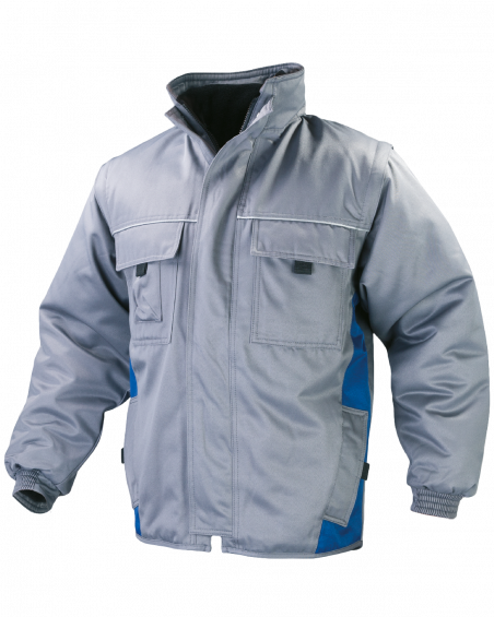 Kurtka zimowa Basto – 4w1, szaro-niebieska - przód kurtki