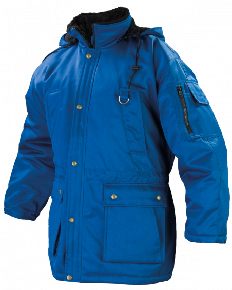 Kurtka zimowa, robocza, ciepłochronna Koala, niebieska - przód kurtki