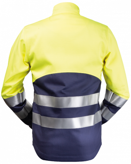 Bluza multiochronna, ostrzegawcza, granatowy/Hi-Vis żółty - tył bluzy