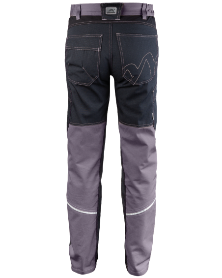 Spodnie damskie budowlane 5504/V-WORK, czarno-popielate - tył spodni