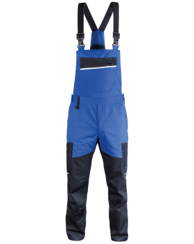 Ogrodniczki robocze budowlane 6507/V-WORK, czarno-niebieskie