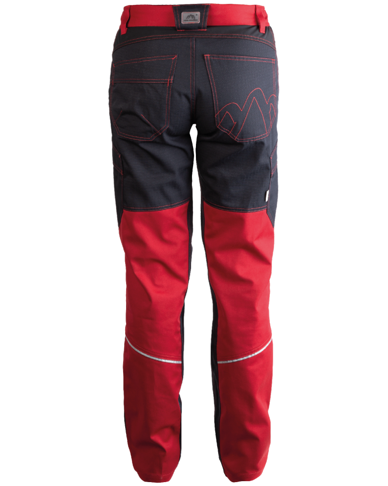 Spodnie damskie robocze 5504/V-WORK czarno-bordowe - tył spodni