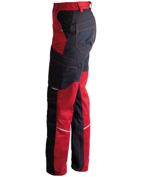 Spodnie damskie robocze 5504/V-WORK czarno-bordowe - lewy bok spodni