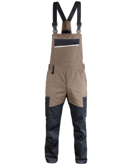 Ogrodniczki robocze 6507/V-WORK czarno-brązowe