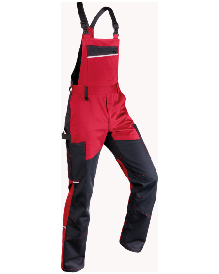 Ogrodniczki robocze 6507/V-WORK czarno-bordowe - bok