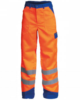 5920 HV KNEITER high-visibility trousers (orange hi-vis/navy blue)