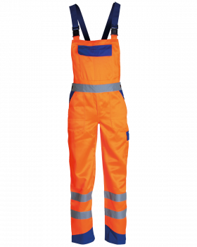 6920 HV KNEITER high-visibility dungarees (orange hi-vis/navy blue)