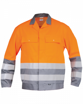 3240 High Visibility Work Jacket (Grey/Hi-Vis Orange)