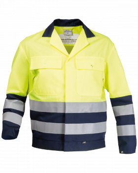 3240 High Visibility Work Jacket (Navy Blue/Hi-Vis Yellow)