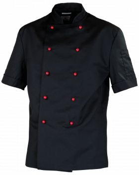 3403 Chef's Jacket with pocket – Short Sleeve (Black)