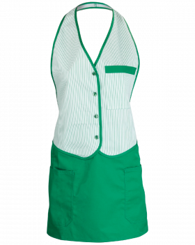 4255 Italian Cooking Apron (White/Green)