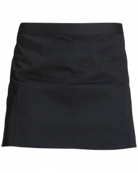 4266 Short Waist Apron with pocket (Black)