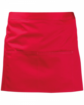 4266 Short Waist Apron with pocket (Red)