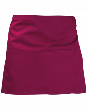 4266 Short Waist Apron with pocket (Burgundy)