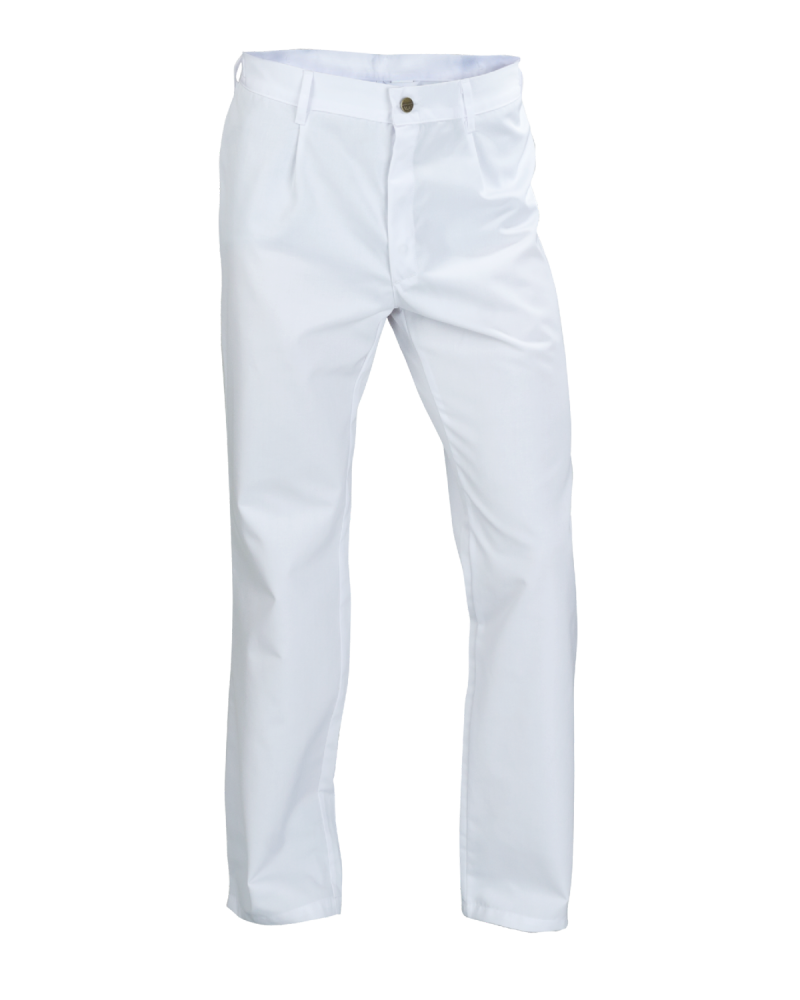Spodnie Haccp, białe — przód spodni