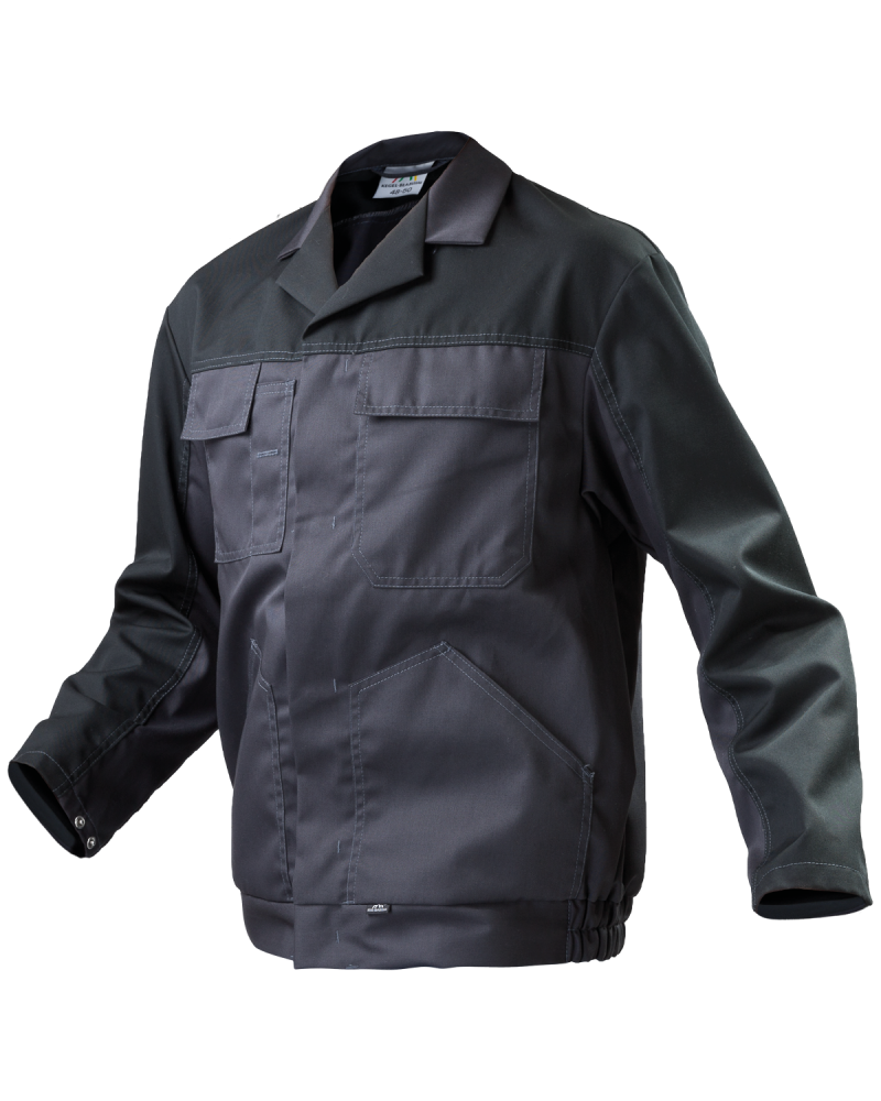 Bluza robocza Work, grafitowo-czarna - lewy bok bluzy