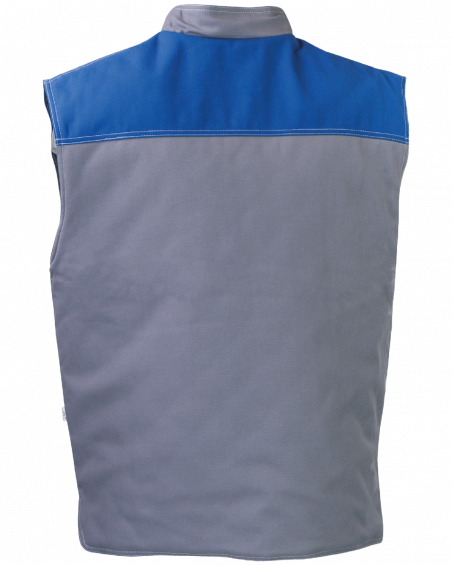 Kamizelka ocieplana PROFI, szaro-niebieska - tył kamizelki