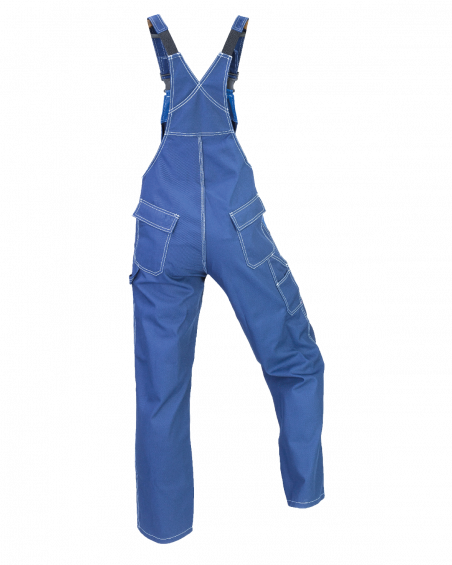 Ogrodniczki PROFI, granatowo-niebieskie - tył spodni