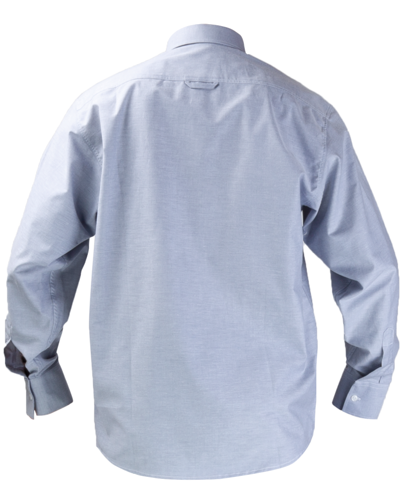 Koszula męska – długi rękaw, popielata - tył koszuli