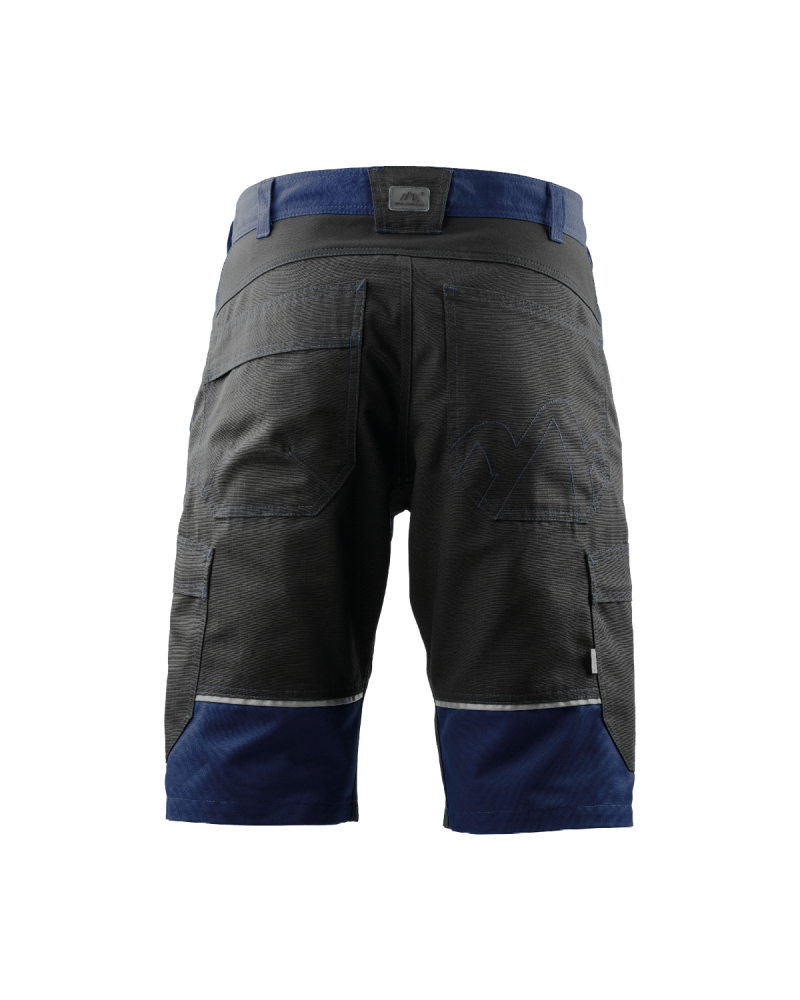 Krótkie spodenki z odblaskami, granatowo-czarne — tył spodni